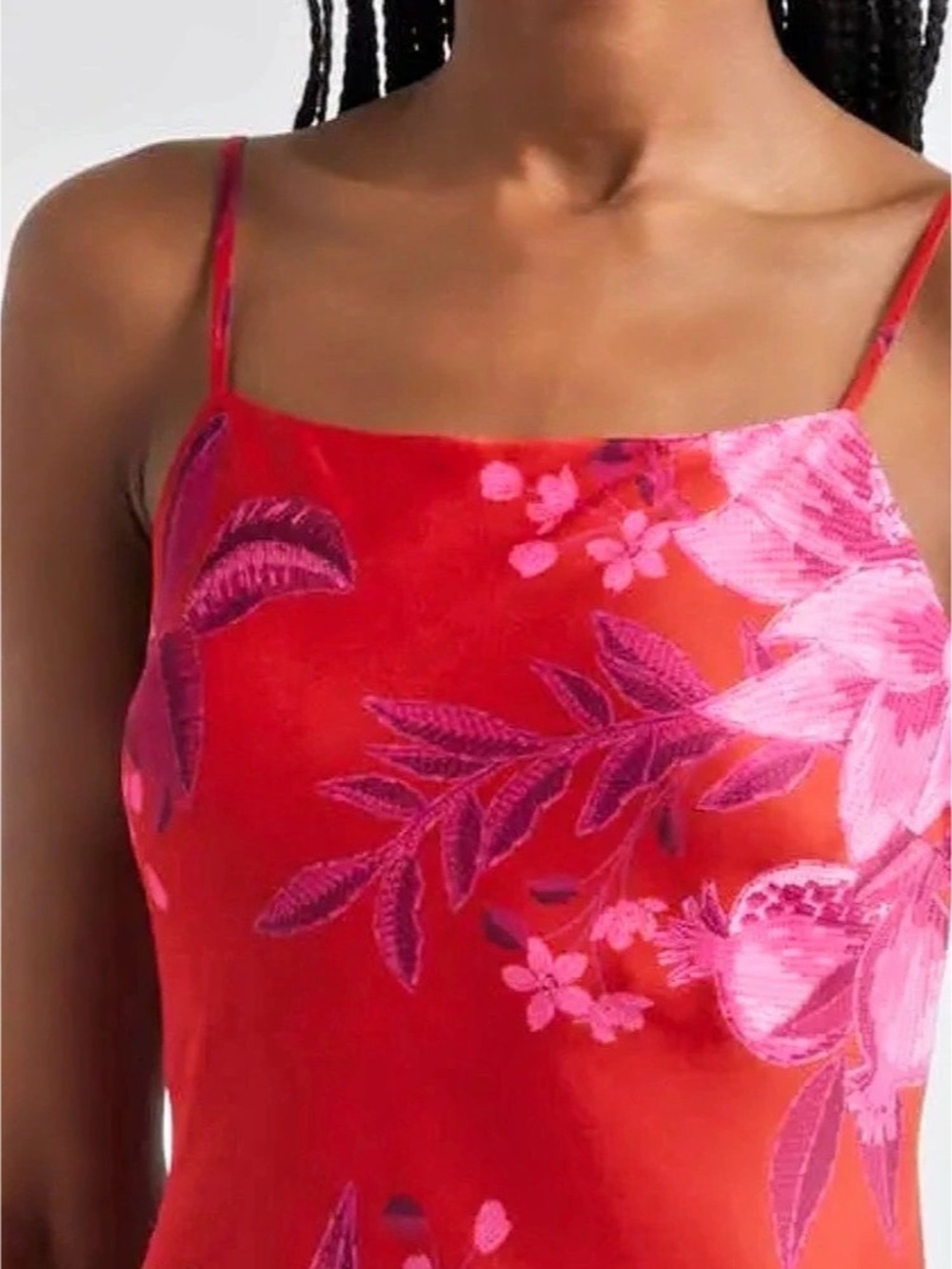 Farm Rio Floral Maxi Dress in Watercolour Red & Pink flowers - Picture 5 of 5